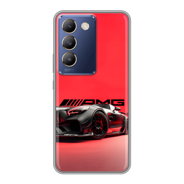 Силиконовый чехол на Vivo V30 Lite с принтом Мерседес Mercedes AMG
