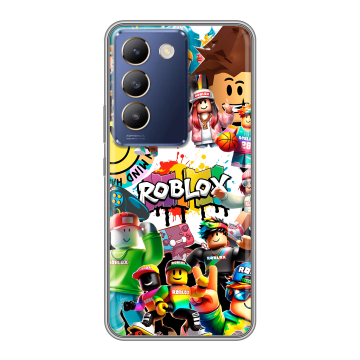 Силиконовый чехол на Vivo V30 Lite с принтом Roblox Роблокс Силиконовый чехол на Vivo V30 Lite с принтом Roblox Роблокс