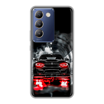 Силиконовый чехол на Vivo V30 Lite с принтом BMW БМВ Силиконовый чехол на Vivo V30 Lite с принтом BMW БМВ