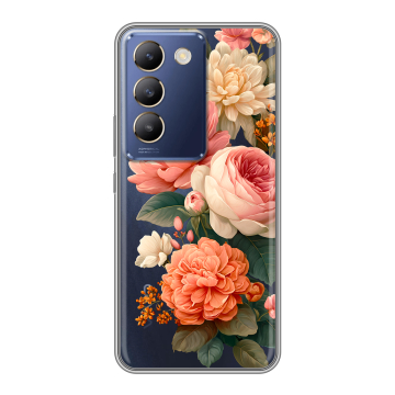 Силиконовый чехол на Vivo V30 Lite с принтом цветы