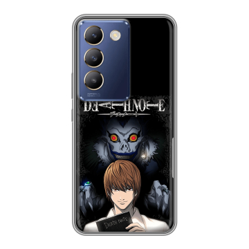 Силиконовый чехол на Vivo V30 Lite с принтом Death note Тетрадь смерти