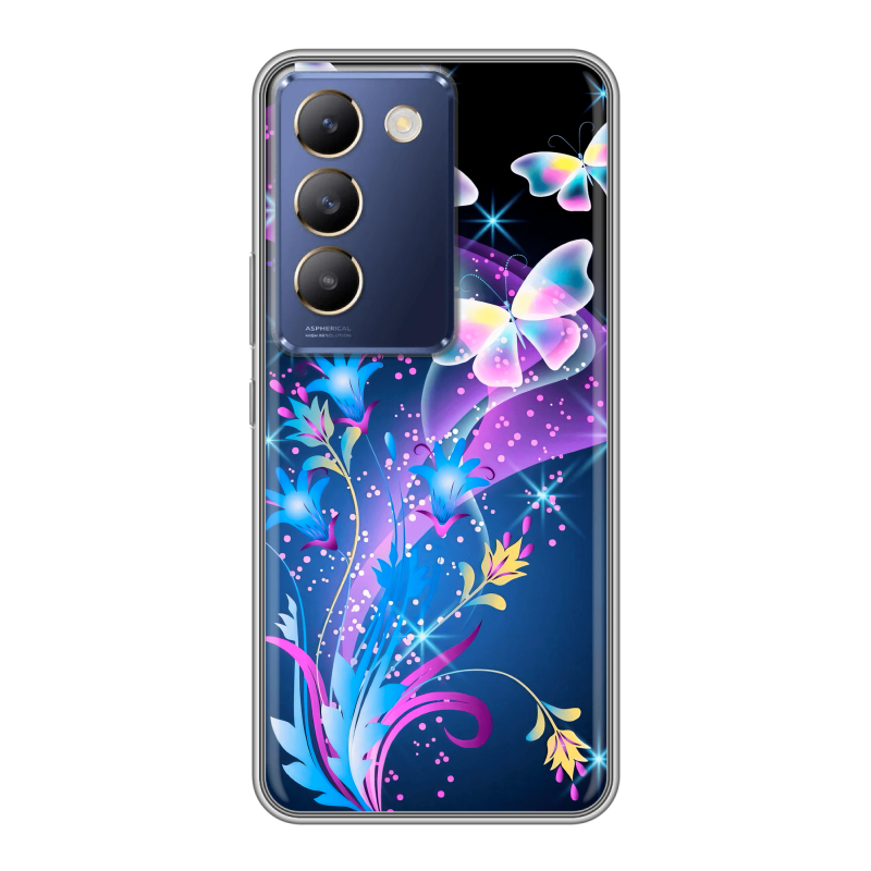Силиконовый чехол на Vivo V30 Lite с принтом Бабочки Силиконовый чехол на Vivo V30 Lite с принтом Бабочки