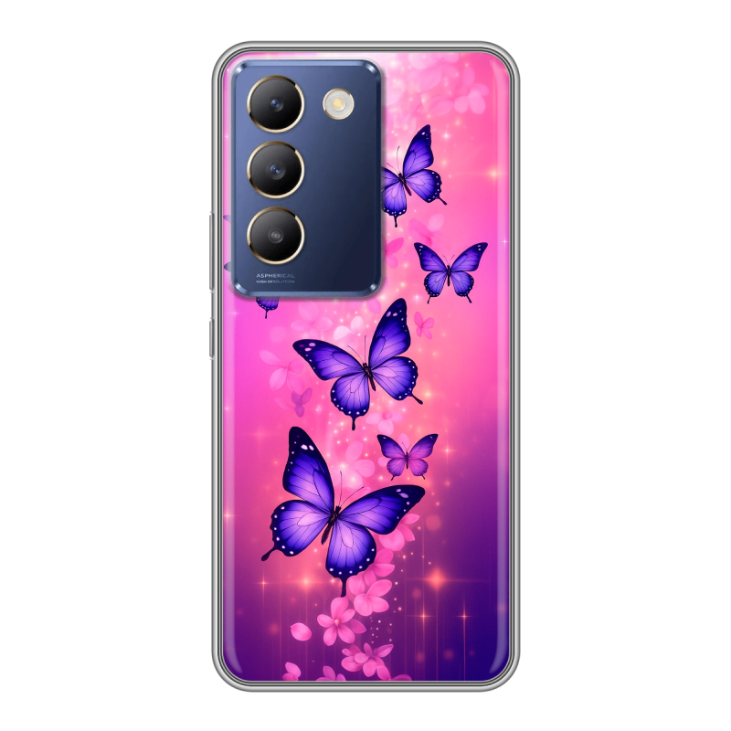 Силиконовый чехол на Vivo V30 Lite с принтом Бабочки Силиконовый чехол на Vivo V30 Lite с принтом Бабочки