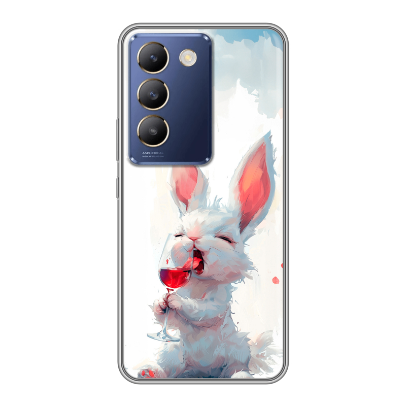 Силиконовый чехол на Vivo V30 Lite с принтом кролик зайчик Силиконовый чехол на Vivo V30 Lite с принтом кролик зайчик