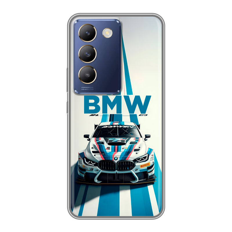 Силиконовый чехол на Vivo V30 Lite с принтом БМВ BMW Силиконовый чехол на Vivo V30 Lite с принтом БМВ BMW