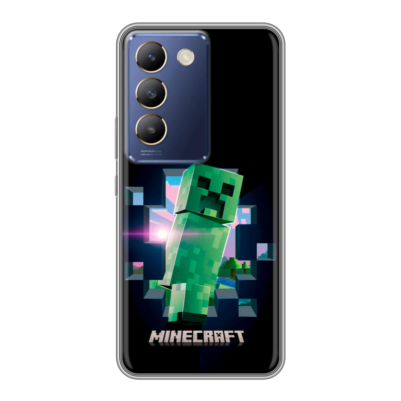 Силиконовый чехол на Vivo V30 Lite с принтом Майнкрафт Minecraft Силиконовый чехол на Vivo V30 Lite с принтом Майнкрафт Minecraft