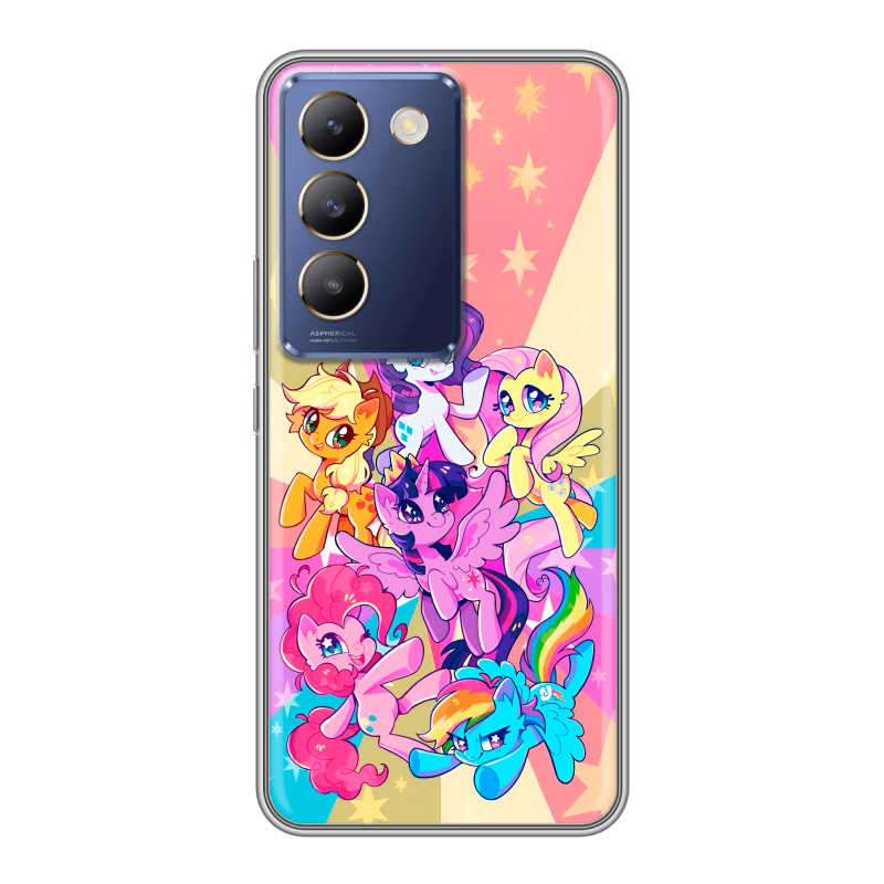 Силиконовый чехол на Vivo V30 Lite с принтом My little pony Дружба чудо Силиконовый чехол на Vivo V30 Lite с принтом My little pony Дружба чудо