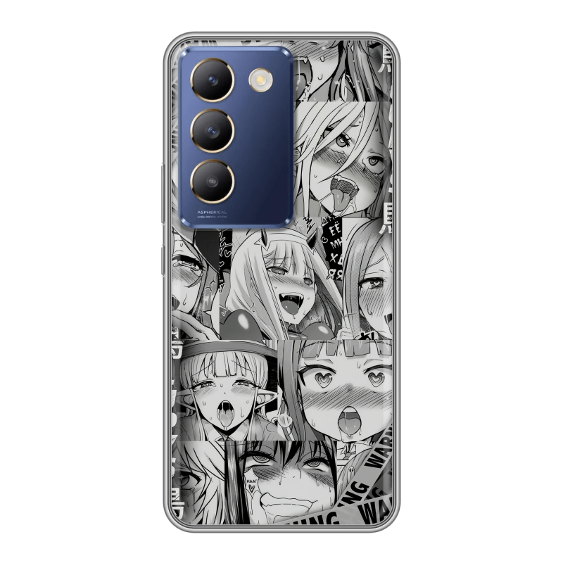Силиконовый чехол на Vivo V30 Lite с принтом Ahegao Ахегао Аниме Силиконовый чехол на Vivo V30 Lite с принтом Ahegao Ахегао Аниме