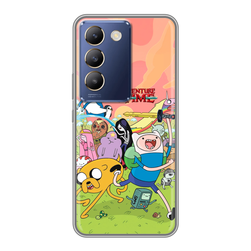 Силиконовый чехол на Vivo V30 Lite с принтом Adventure time Время приключений Силиконовый чехол на Vivo V30 Lite с принтом Adventure time Время приключений