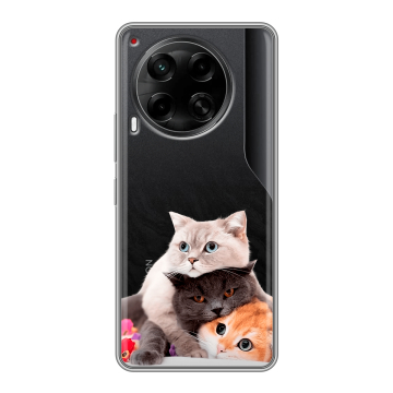 Силиконовый чехол на Tecno Camon 30 4G с принтом Кошки Силиконовый чехол на Tecno Camon 30 4G с принтом Кошки