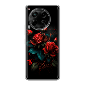 Силиконовый чехол на Tecno Camon 30 4G с принтом Розы красные Силиконовый чехол на Tecno Camon 30 4G с принтом Розы красные
