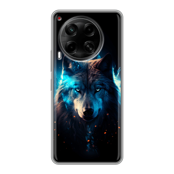 Силиконовый чехол на Tecno Camon 30 4G с принтом Волк ночной Силиконовый чехол на Tecno Camon 30 4G с принтом Волк ночной