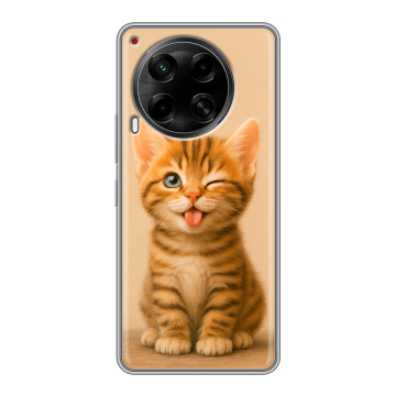 Силиконовый чехол на Tecno Camon 30 4G с принтом котенок Силиконовый чехол на Tecno Camon 30 4G с принтом котенок