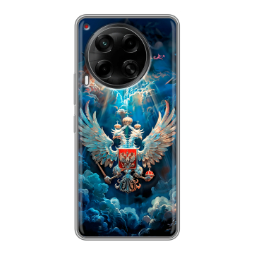 Силиконовый чехол на Tecno Camon 30 4G с принтом Герб флаг России Силиконовый чехол на Tecno Camon 30 4G с принтом Герб флаг России