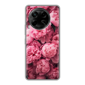 Силиконовый чехол на Tecno Camon 30 4G с принтом цветы пионы Силиконовый чехол на Tecno Camon 30 4G с принтом цветы пионы