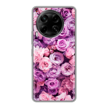 Силиконовый чехол на Tecno Camon 30 4G с принтом лавандовые розы