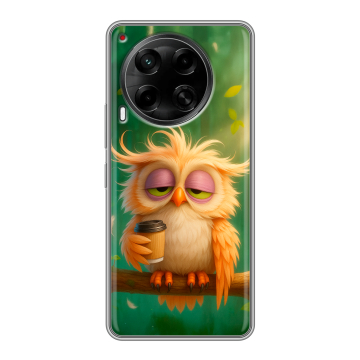 Силиконовый чехол на Tecno Camon 30 4G с принтом сова Силиконовый чехол на Tecno Camon 30 4G с принтом сова