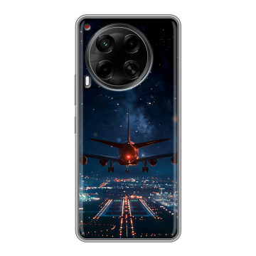 Силиконовый чехол на Tecno Camon 30 4G с принтом самолет Силиконовый чехол на Tecno Camon 30 4G с принтом самолет