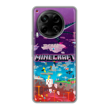 Силиконовый чехол на Tecno Camon 30 4G с принтом Майнкрафт Minecraft Силиконовый чехол на Tecno Camon 30 4G с принтом Майнкрафт Minecraft
