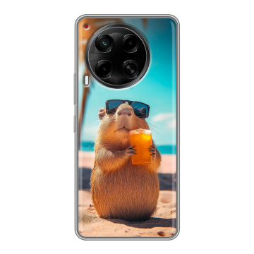 Силиконовый чехол на Tecno Camon 30 4G с принтом Капибара Силиконовый чехол на Tecno Camon 30 4G с принтом Капибара