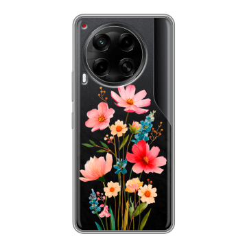 Силиконовый чехол на Tecno Camon 30 4G с принтом Цветы