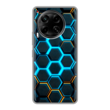 Силиконовый чехол на Tecno Camon 30 4G с принтом Неоновые соты