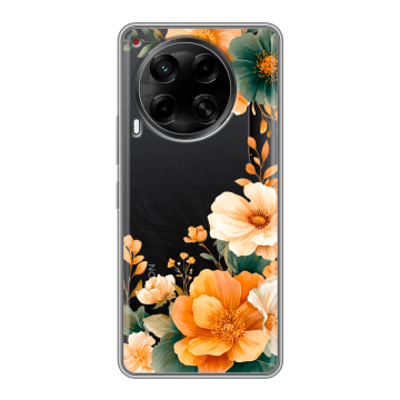 Силиконовый чехол на Tecno Camon 30 4G с принтом Цветы принт