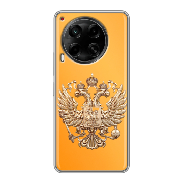 Силиконовый чехол на Tecno Camon 30 4G с принтом Герб Флаг России