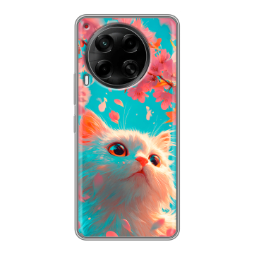 Силиконовый чехол на Tecno Camon 30 4G с принтом Красивый кот