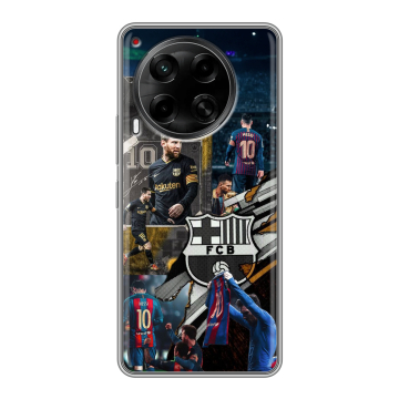 Силиконовый чехол на Tecno Camon 30 4G с принтом Messi Barcelona Силиконовый чехол на Tecno Camon 30 4G с принтом Messi Barcelona