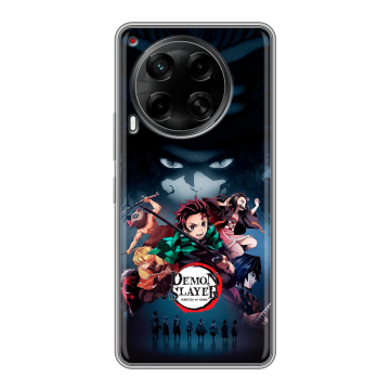 Силиконовый чехол на Tecno Camon 30 4G с принтом Demon Slayer Клинок рассекающий демонов