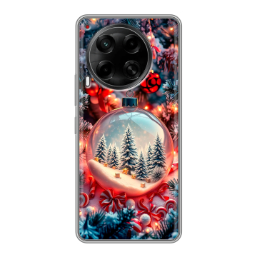 Силиконовый чехол на Tecno Camon 30 4G с принтом Новый год