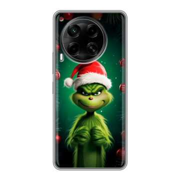 Силиконовый чехол на Tecno Camon 30 4G с принтом Гринч Новый год Рождество