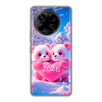 Силиконовый чехол на Tecno Camon 30 4G с принтом Новый год