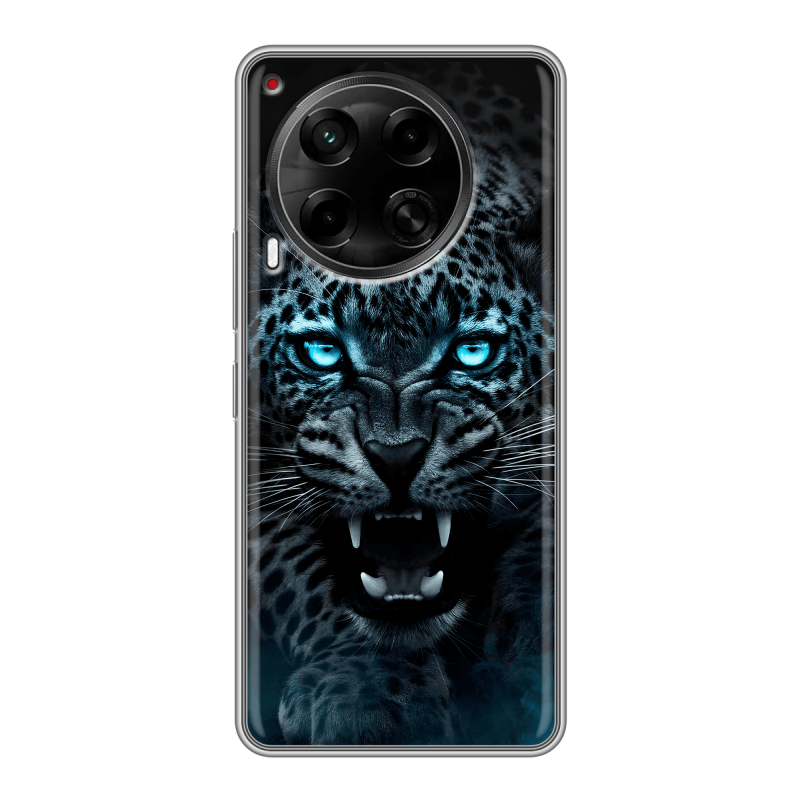 Силиконовый чехол на Tecno Camon 30 4G с принтом Темный леопард Силиконовый чехол на Tecno Camon 30 4G с принтом Темный леопард
