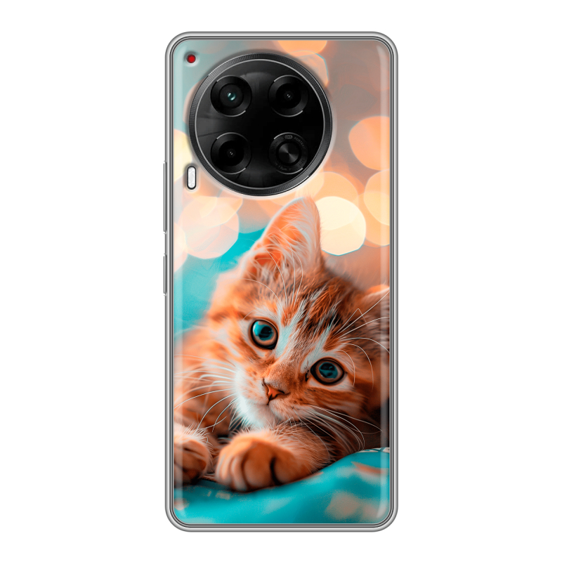 Силиконовый чехол на Tecno Camon 30 4G с принтом котик Силиконовый чехол на Tecno Camon 30 4G с принтом котик