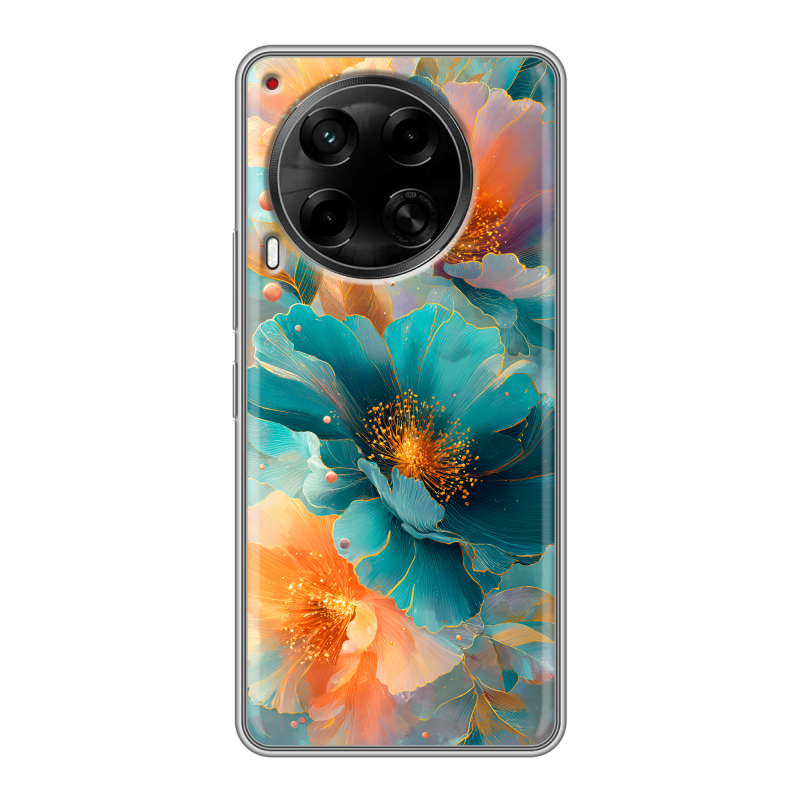 Силиконовый чехол на Tecno Camon 30 4G с принтом Цветы Силиконовый чехол на Tecno Camon 30 4G с принтом Цветы