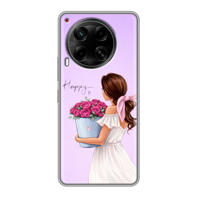 Силиконовый чехол на Tecno Camon 30 4G с принтом женский Силиконовый чехол на Tecno Camon 30 4G с принтом женский