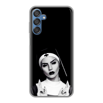 Силиконовый чехол на Samsung Galaxy M15 5G с принтом монашка