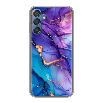 Силиконовый чехол на Samsung Galaxy M15 5G с принтом синий мрамор