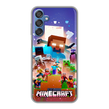 Силиконовый чехол на Samsung Galaxy M15 5G с принтом Майнкрафт Minecraft Силиконовый чехол на Samsung Galaxy M15 5G с принтом Майнкрафт Minecraft