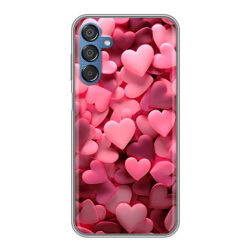 Силиконовый чехол на Samsung Galaxy M15 5G с принтом розовые сердечки Силиконовый чехол на Samsung Galaxy M15 5G с принтом розовые сердечки