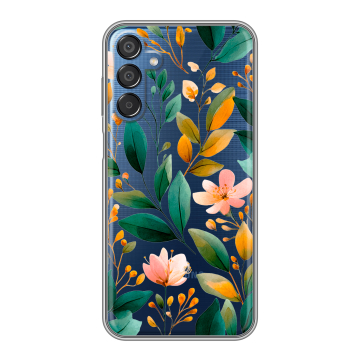 Силиконовый чехол на Samsung Galaxy M15 5G с принтом Цветы паттерн