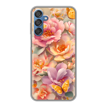 Силиконовый чехол на Samsung Galaxy M15 5G с принтом Цветы и бабочки