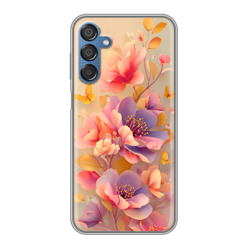 Силиконовый чехол на Samsung Galaxy M15 5G с принтом Цветы и бабочки