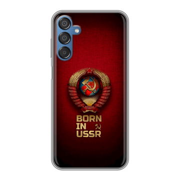 Силиконовый чехол на Samsung Galaxy M15 5G с принтом Флаг Герб СССР