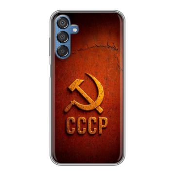 Силиконовый чехол на Samsung Galaxy M15 5G с принтом Флаг Герб СССР Силиконовый чехол на Samsung Galaxy M15 5G с принтом Флаг Герб СССР