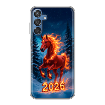Силиконовый чехол на Samsung Galaxy M15 5G с принтом Новый год коня
