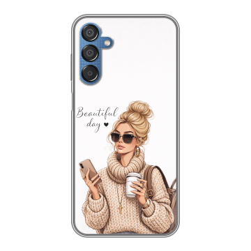 Силиконовый чехол на Samsung Galaxy M15 5G с принтом женский Силиконовый чехол на Samsung Galaxy M15 5G с принтом женский