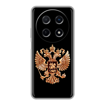 Силиконовый чехол на Huawei Nova 12i с принтом Герб России золотой